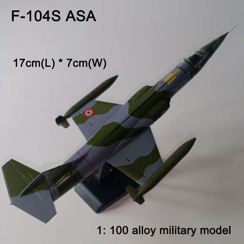 1:100 Diecast Military Model Italy Lockheed F-104S ASA StarFighter Aircraft Gift