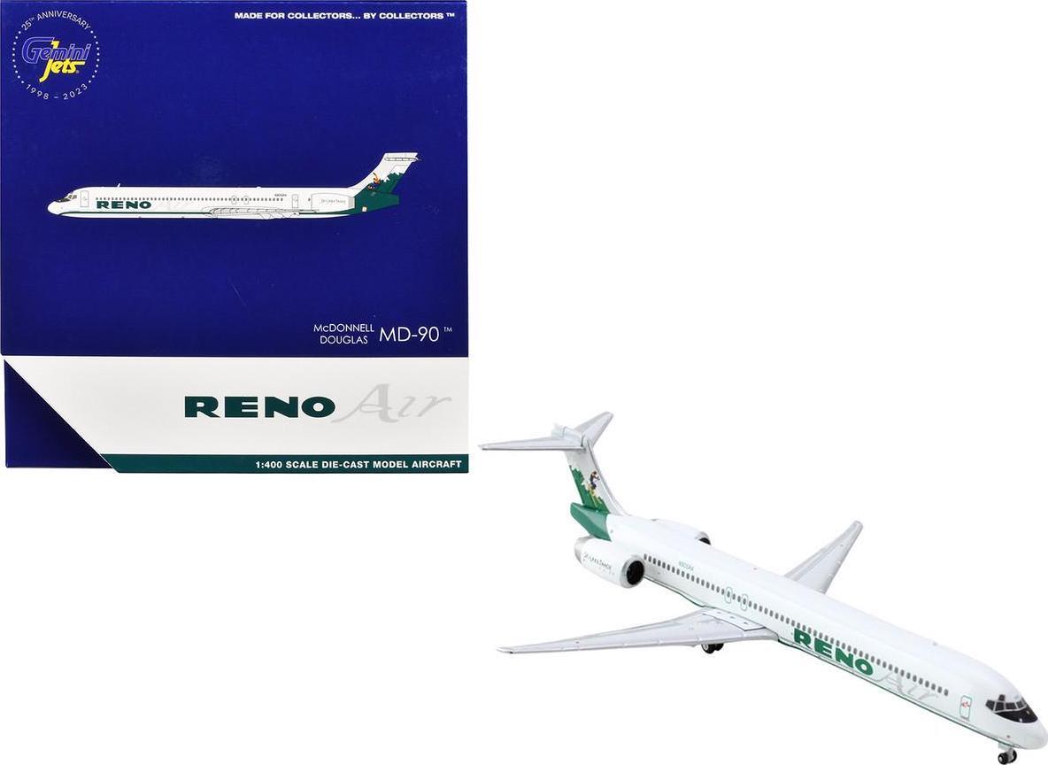 McDonnell Douglas MD-90 Commercial Aircraft Reno Air (N905RA) White with Green
