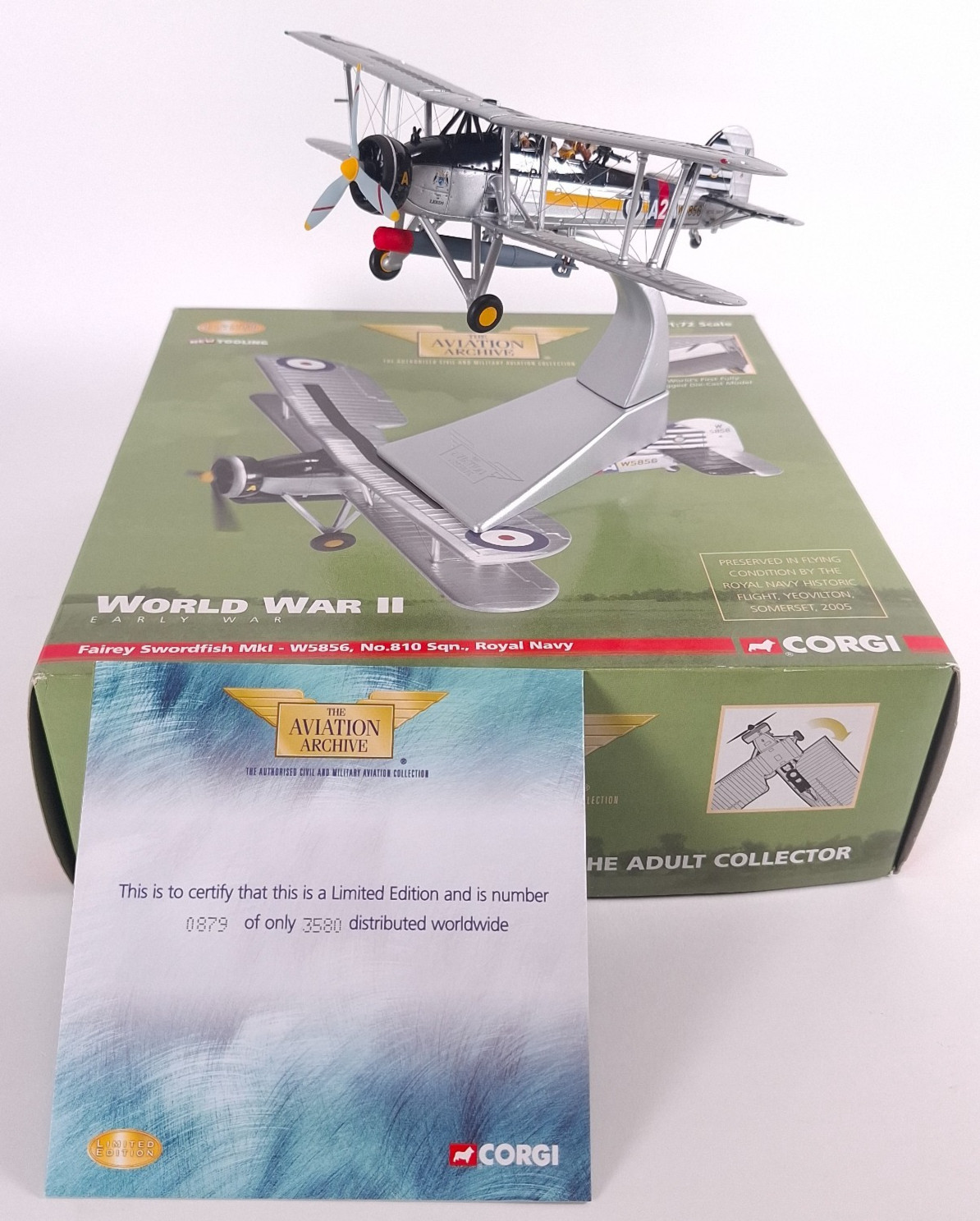 Corgi Aviation Archive AA36302 Fairey Swordfish MkI W5856 No.810 Sqn Royal Navy