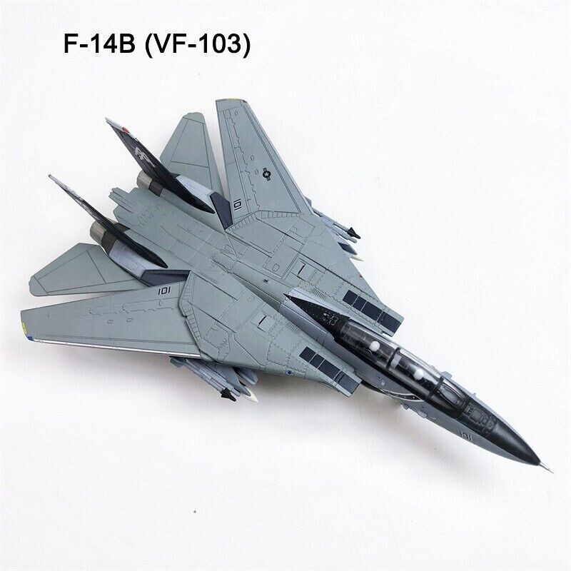 1:100 F-14B Pirate Flag Squadron VF-103 Fighter Model Diecast Military Aircraft