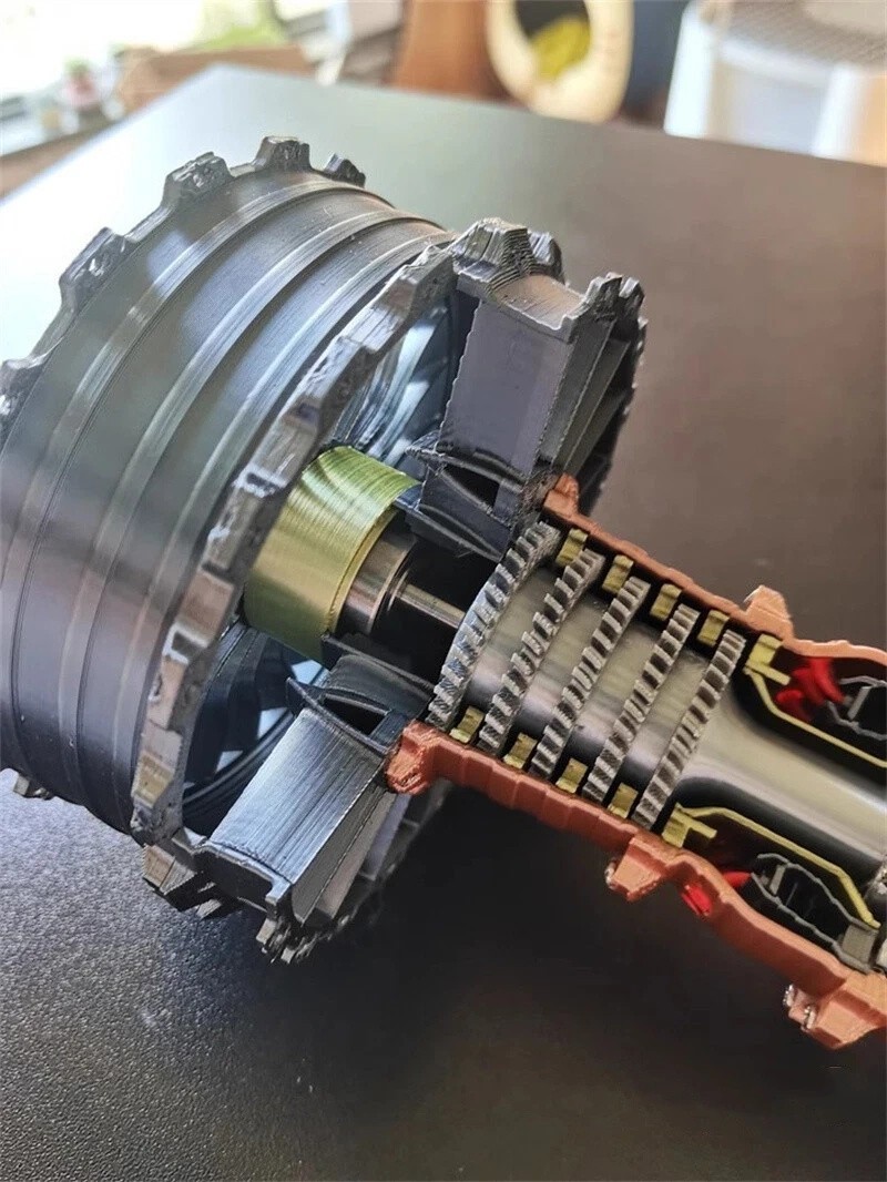 New 25cm Enhanced Turbofan Engine Model Aircraft Aviation Engine Rotatable Model