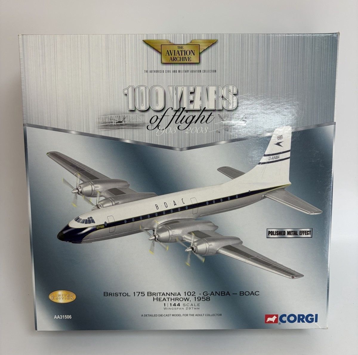 Corgi Aviation Archive 1:144 Bristol 175 Britannia 102-G-ANBA-BOAC AA31506 MINT