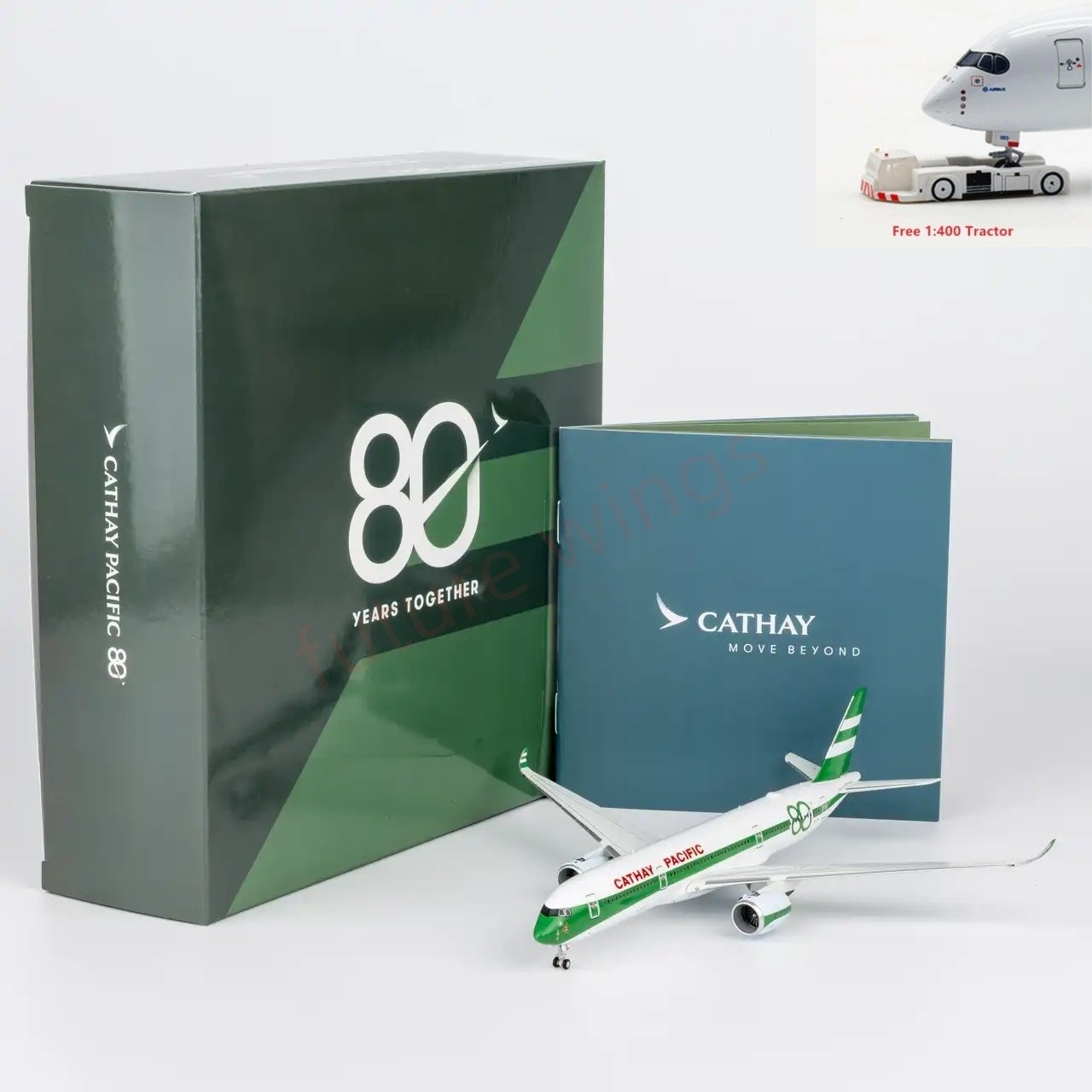 1:400 NG Models NG39129 Cathay Pacific A350-900 B-LRJ “80Years”+Free Tractor
