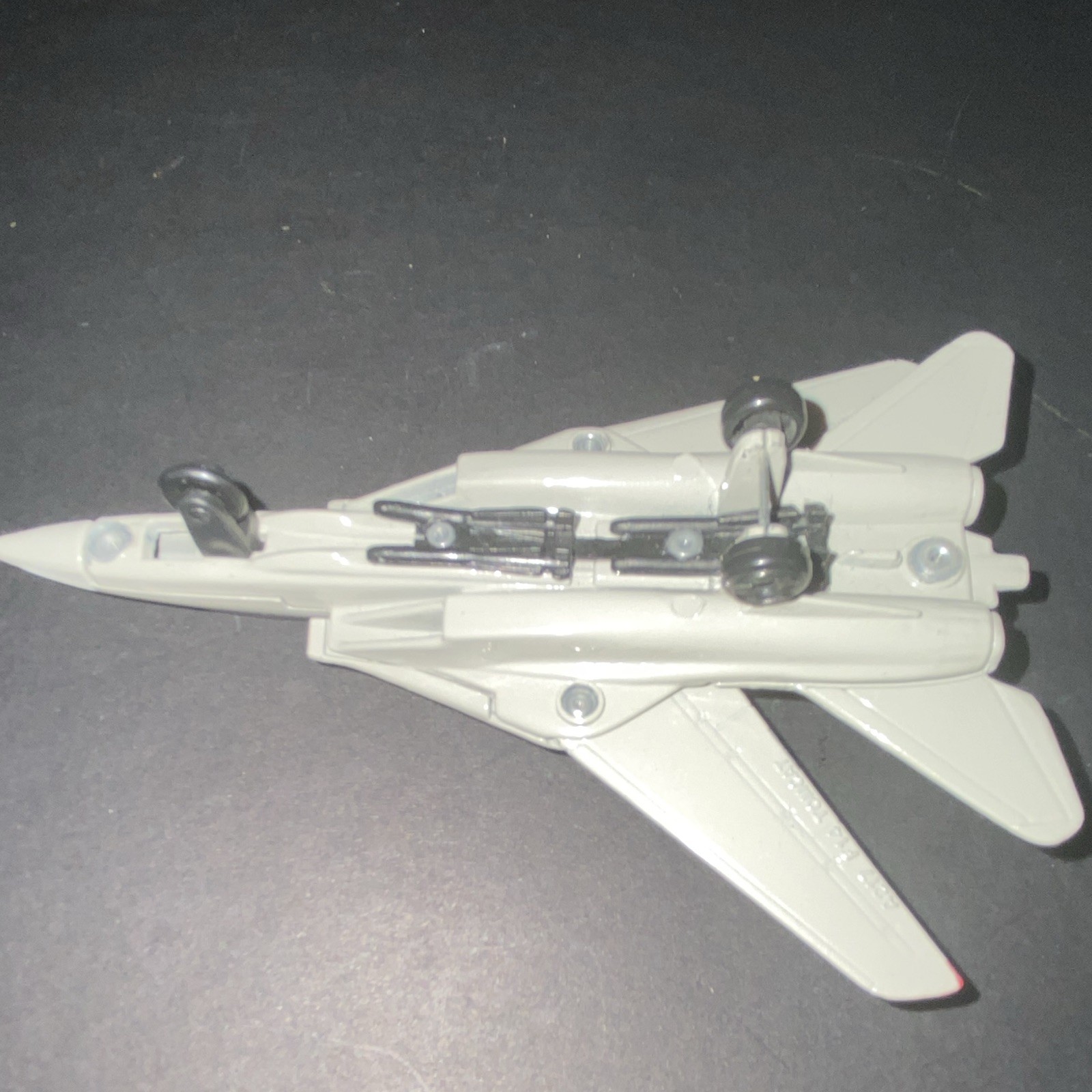 F-14 Fighter Jet Plastic Military Airplane Toy Aircraft, Gray/White/Red