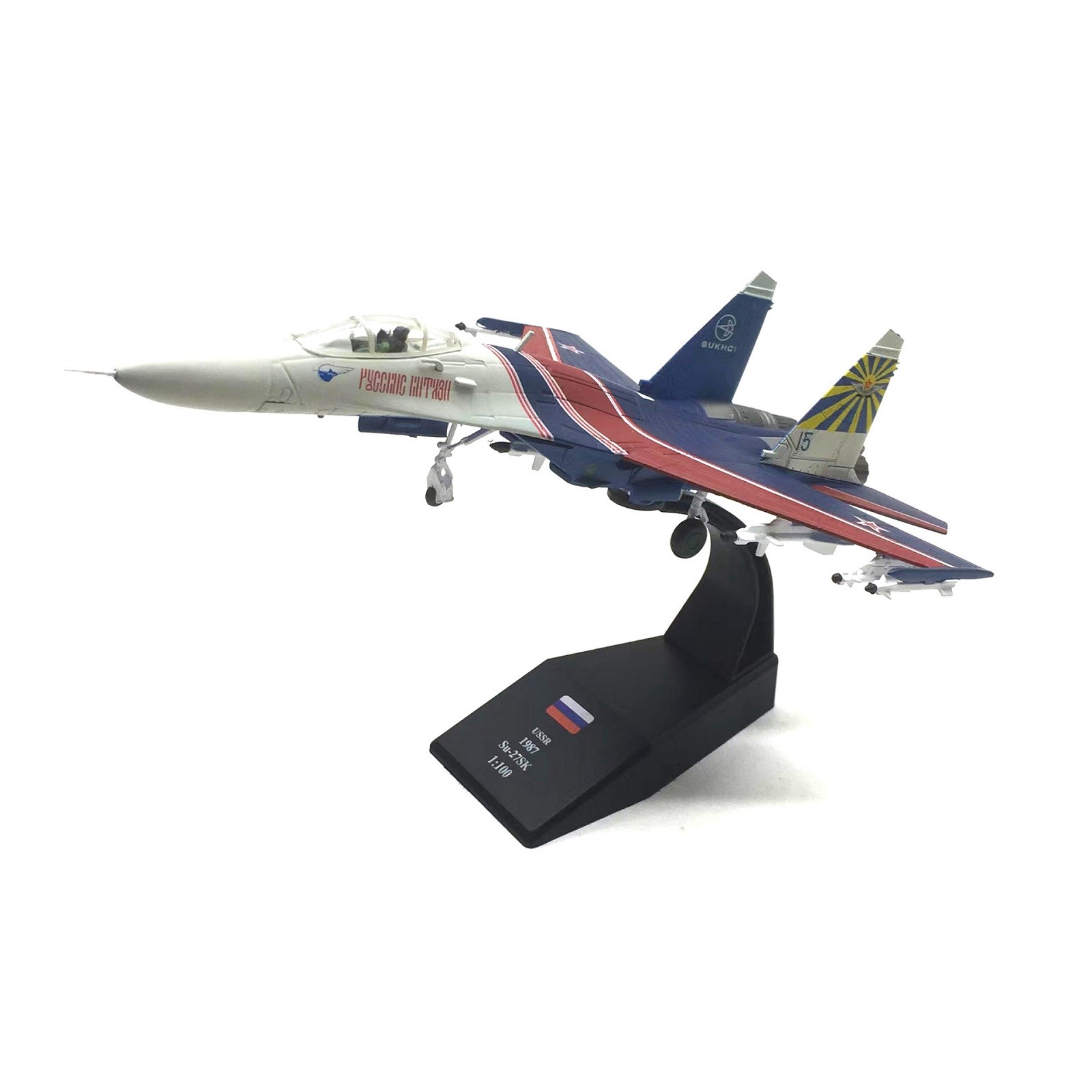 1: 100 Russian Su-27 Warrior Performance Aircraft Model Display Collection g