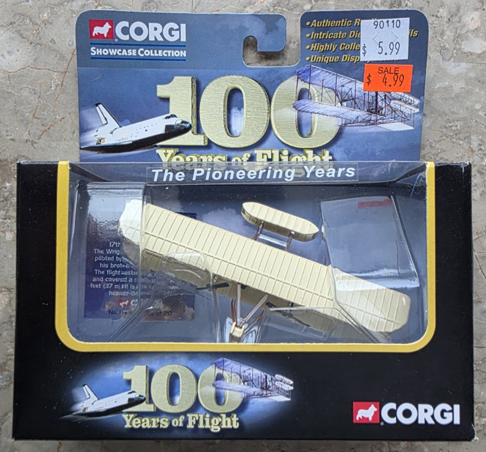 VTG New 2003 Corgi 100 Years of Flight Wright Flyer Diecast Kitty Hawk #CS90110