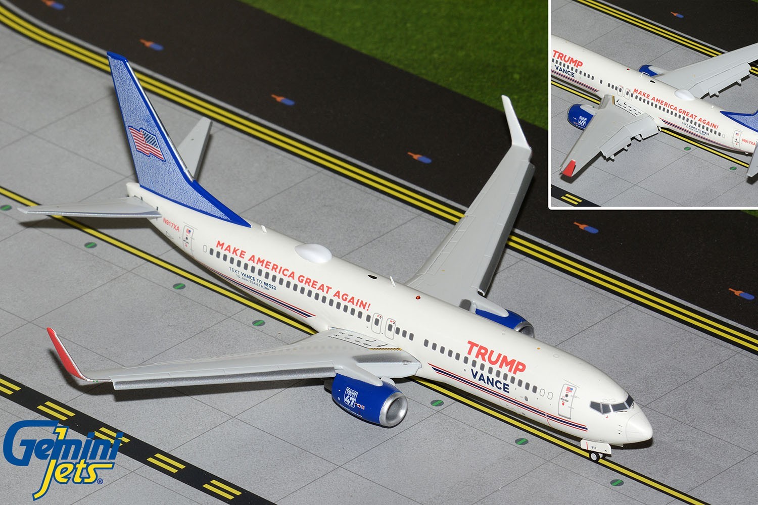 Trump-Vance Campaign Boeing 737-800 Flaps N917XA GeminiJets G2TRU1372F 1:200