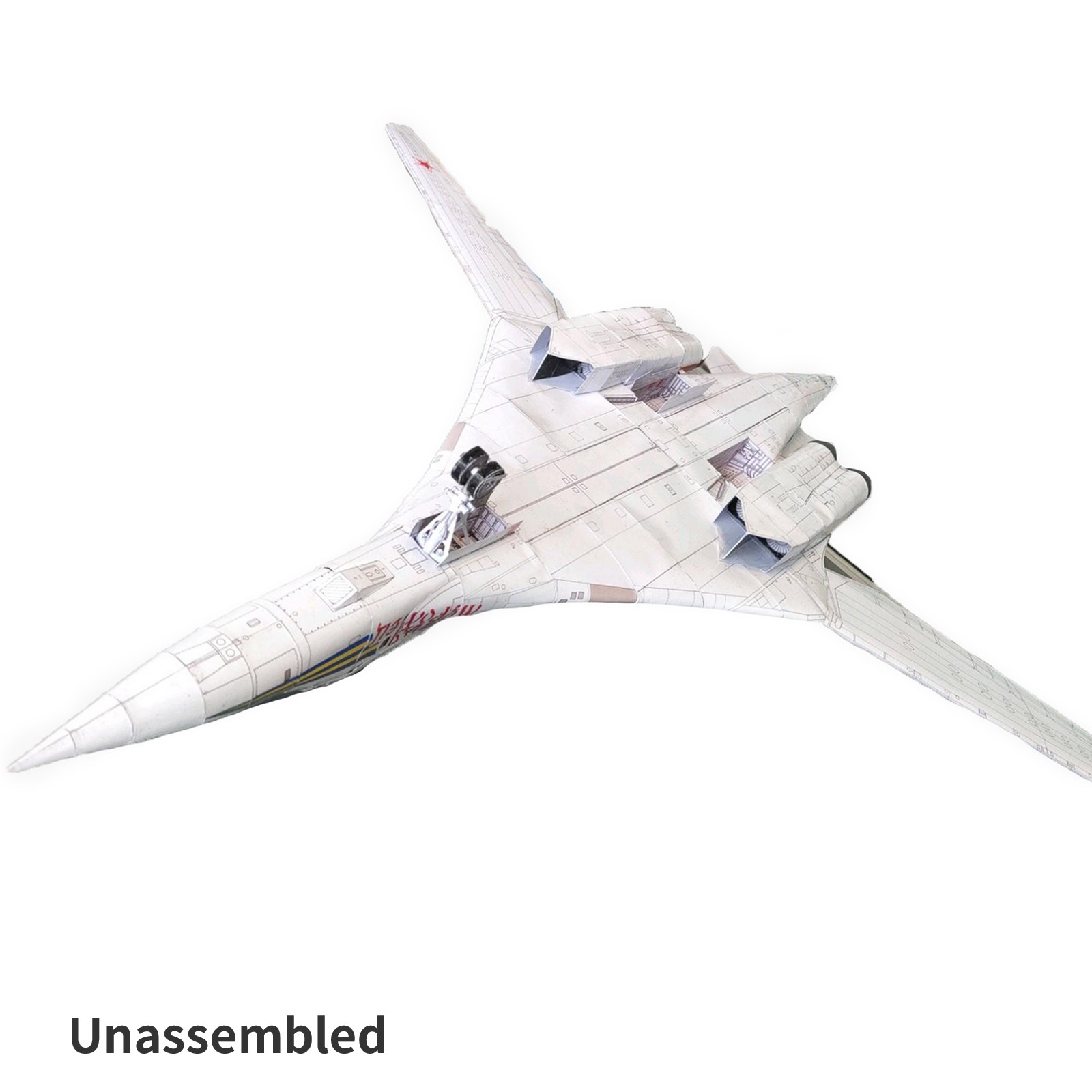 1:72 Unassembled Tupolev Tu-160 Jack Bomber Aircraft Paper Model Military Plane