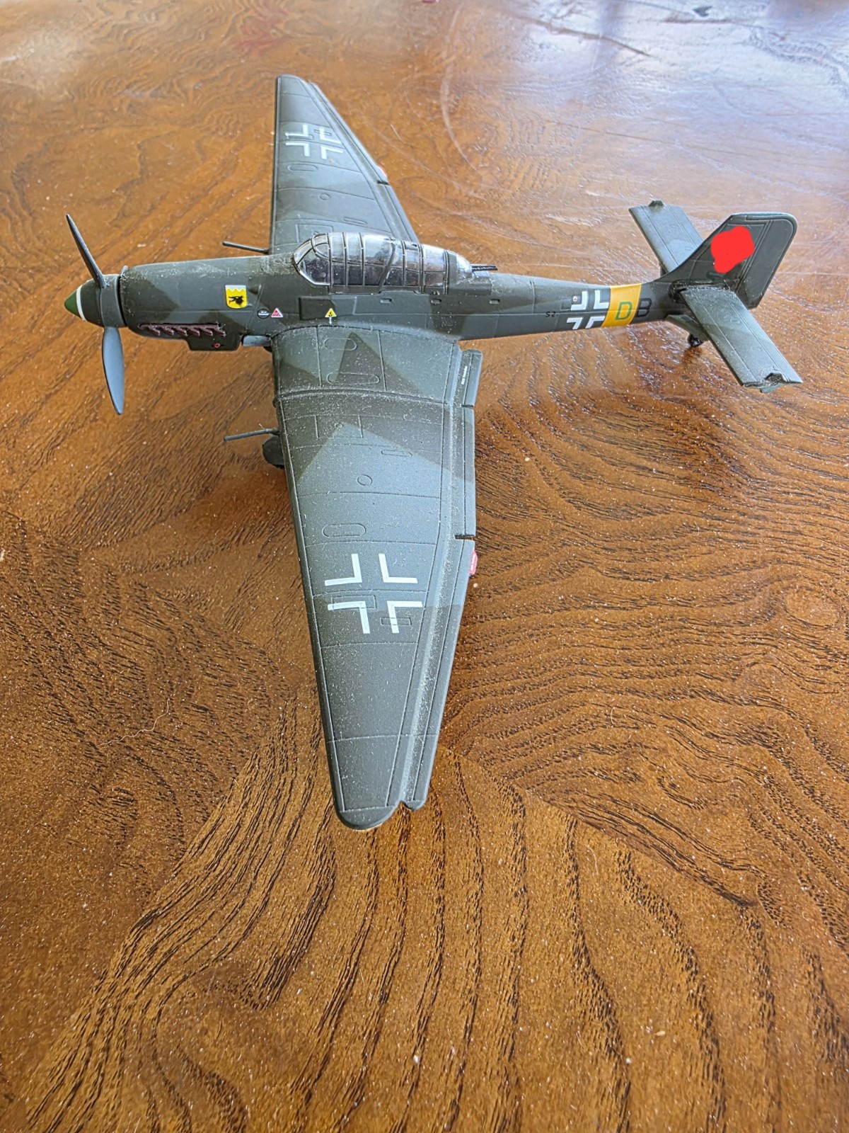 Junkers Ju 87 Stuka Diecast Military Airplane Model Green Gray Yellow