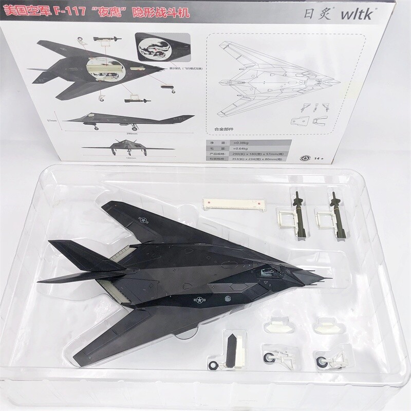 1:72 Alloy Diecast Military Model Lockheed F-117 Nighthawk Attack Fighter Plane