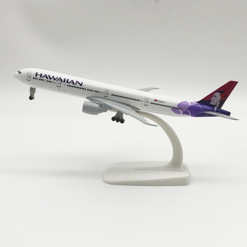 20cm 1:350 Alloy Diecast Airplane Model Collection Boeing 777 Hawaiian Airlines