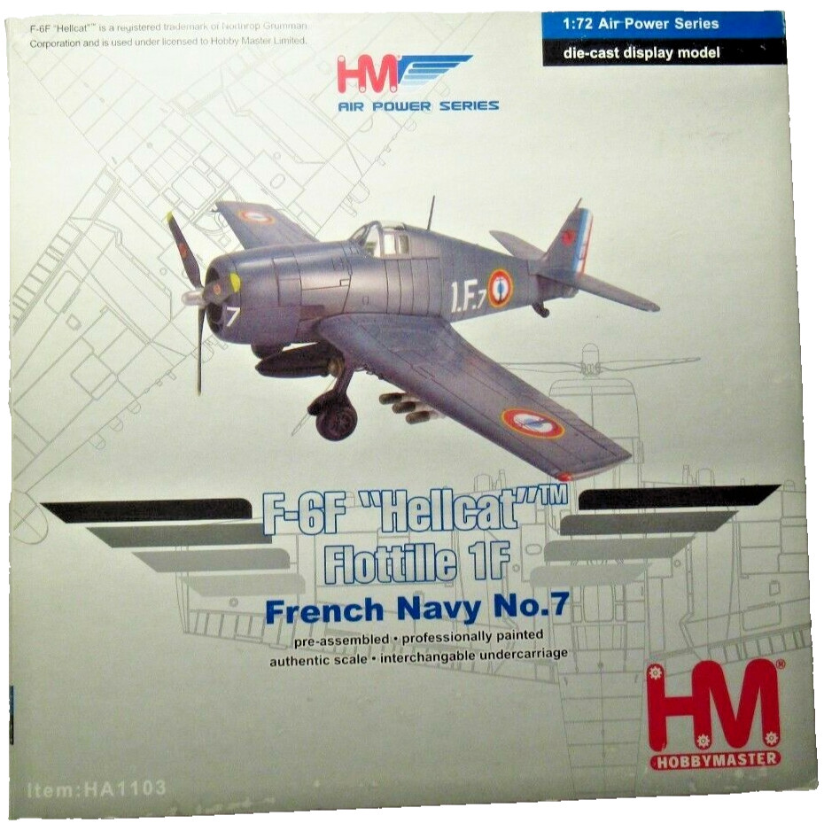 HobbyMaster HM 1/72 F-6F Hellcat Flottille 1F French Navy Air Power Series No 7