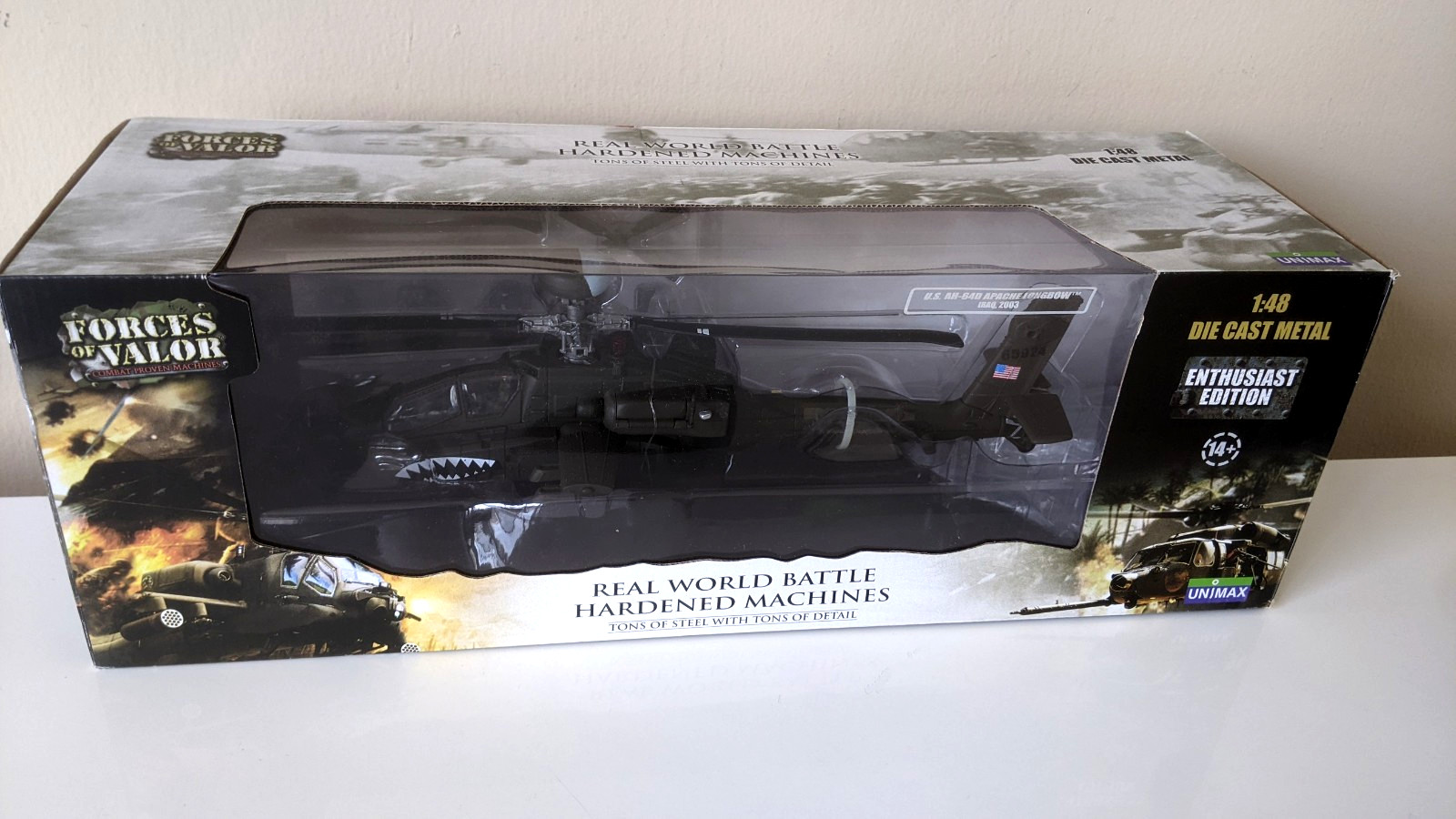 NEW Forces of Valor 1/48 AH-64 Apache Longbow Diecast Model Helicopter Iraq 2003