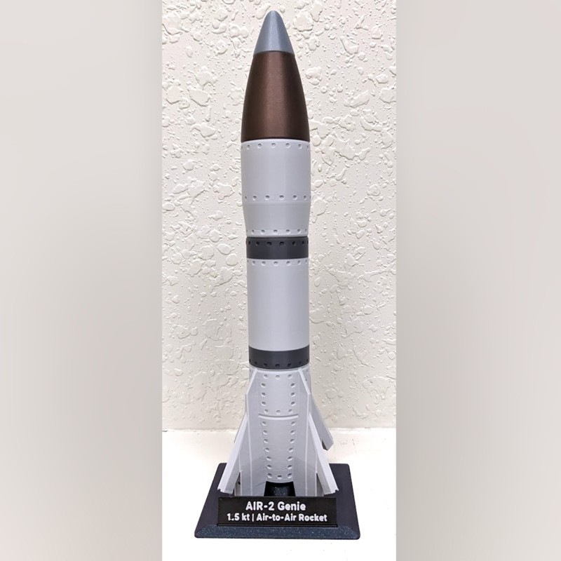 1:12 USA AIR-2 GENIE Rocket Missile Model 26cm 3D Printed Military Collection