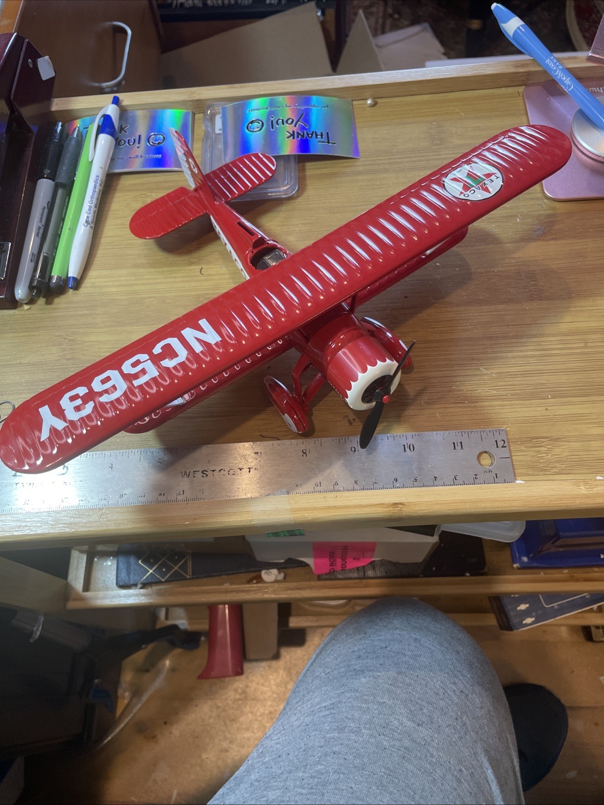 Ertl Wings of Texaco Die Cast Bank 1931 STEARMAN BIPLANE 1/38