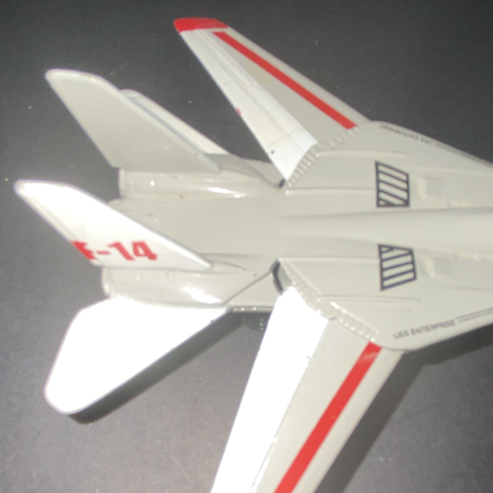 F-14 Fighter Jet Plastic Military Airplane Toy Aircraft, Gray/White/Red