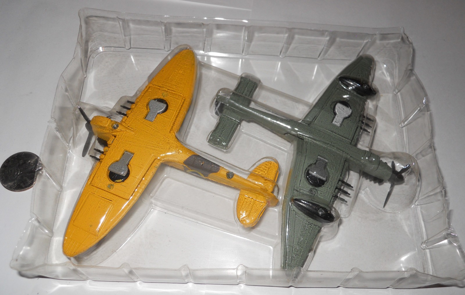 Stuka Ju87b & Spitfire Fighter & Dive Bomber Diecast Metal Planes Set Of 2
