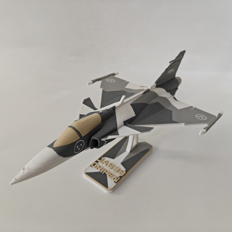 1:72 Sweden Saab JAS 39 Gripen Fighter Model 3D Printed Military Collection