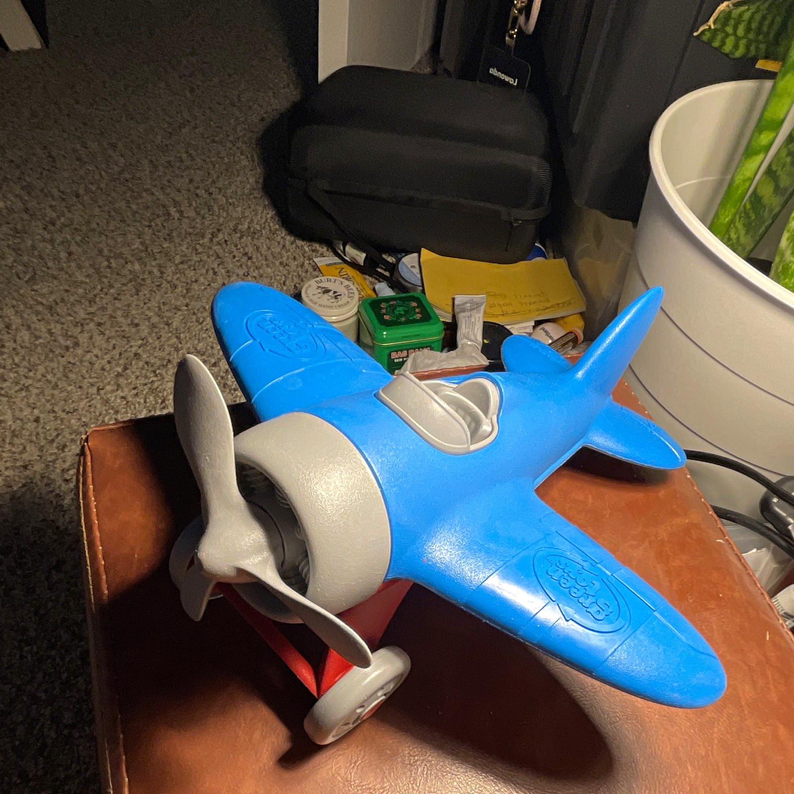 Green Toys Plastic Propeller Plane Airplane Toy in Blue/Gray/Red Colorway