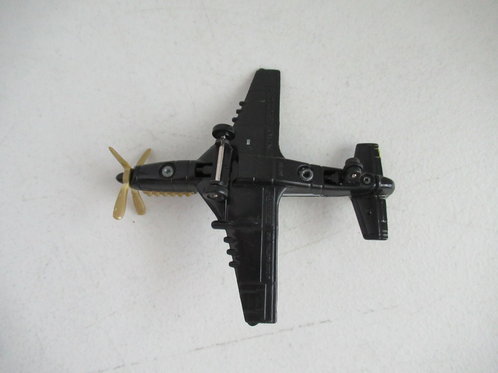 Matchbox SkyBusters STUNT PLANE Black Ready For Action MBX Metal 4″ Plane