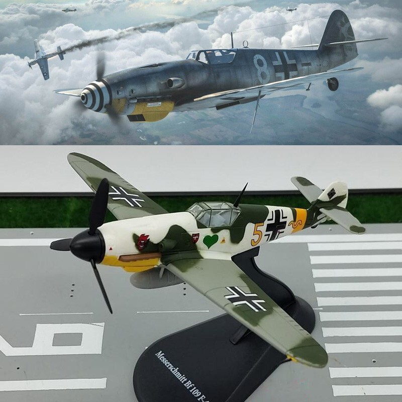 1:72 Scale Alloy Diecast Military Model Messerschmitt Bf-109 Fighter Aircraft