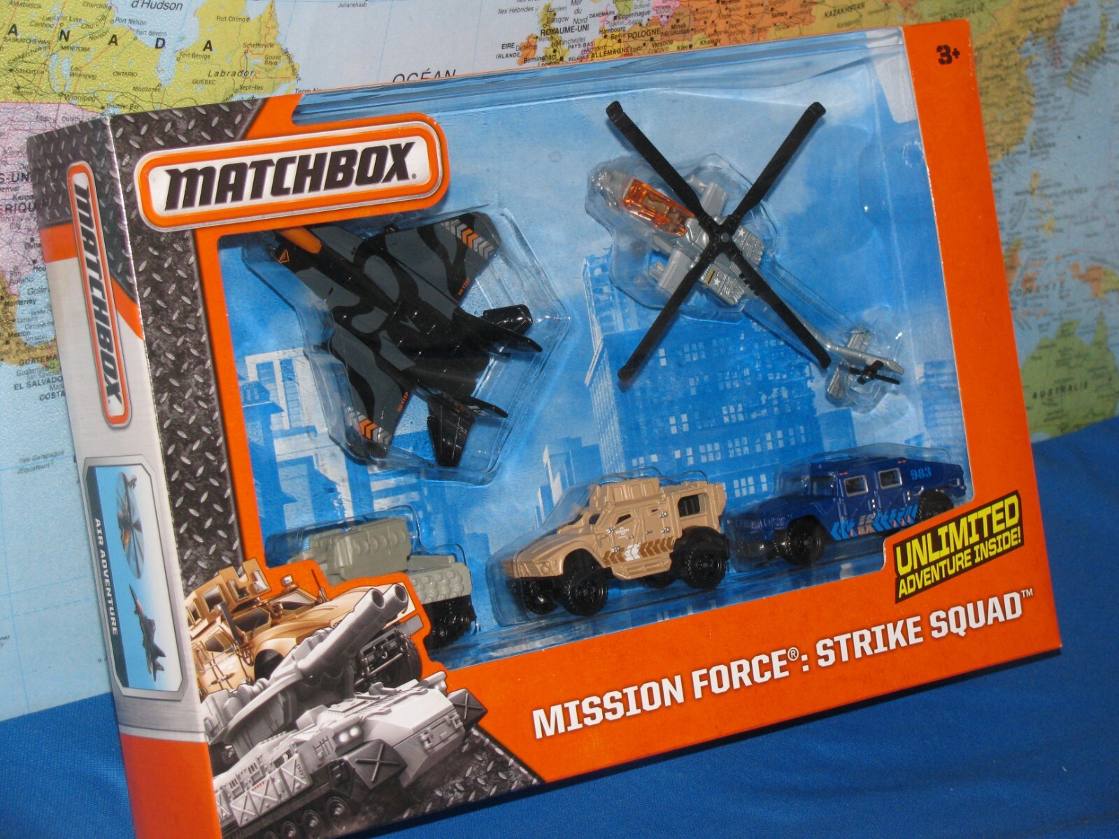MATCHBOX MISSION FORCE STRIKE SQUAD BOEING F-15 EAGLE AH 64 APACHE HUMVEE 5PACK
