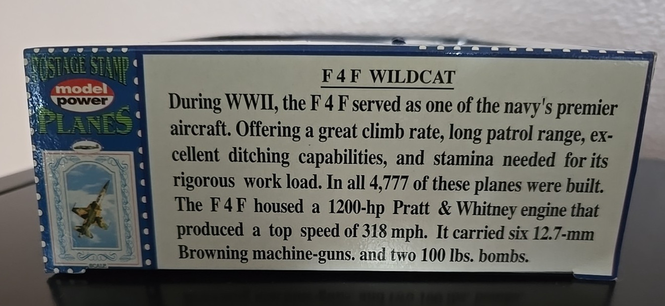 Model Power Postage Stamp Planes No. 5351-1 F4F Wildcat Diecast