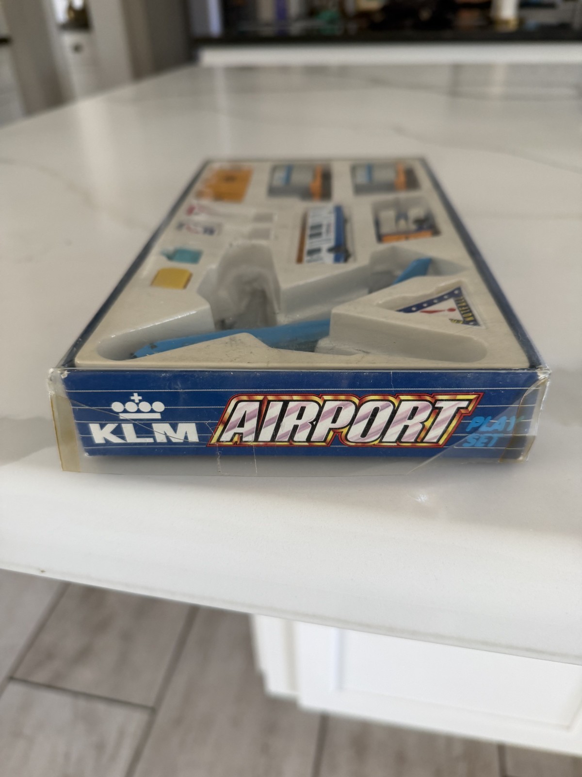 Vintage KLM Airport Play Set Die Cast Plane Bus Truck Toys KLM Northwest CIB