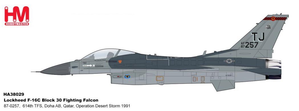Hobby Master 1/72 HA38029 F-16C Fighting Falcon 614th TFS Doha AB 1991 INSTOCK!!