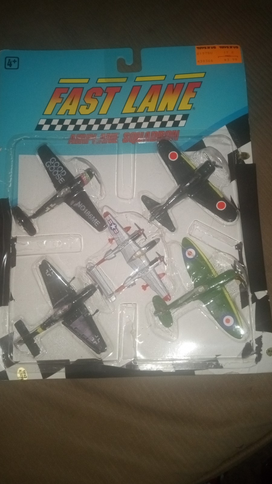 Toys R Us Fast Lane Airplane Squadron Die Cast Aircraft Plane Set 1991