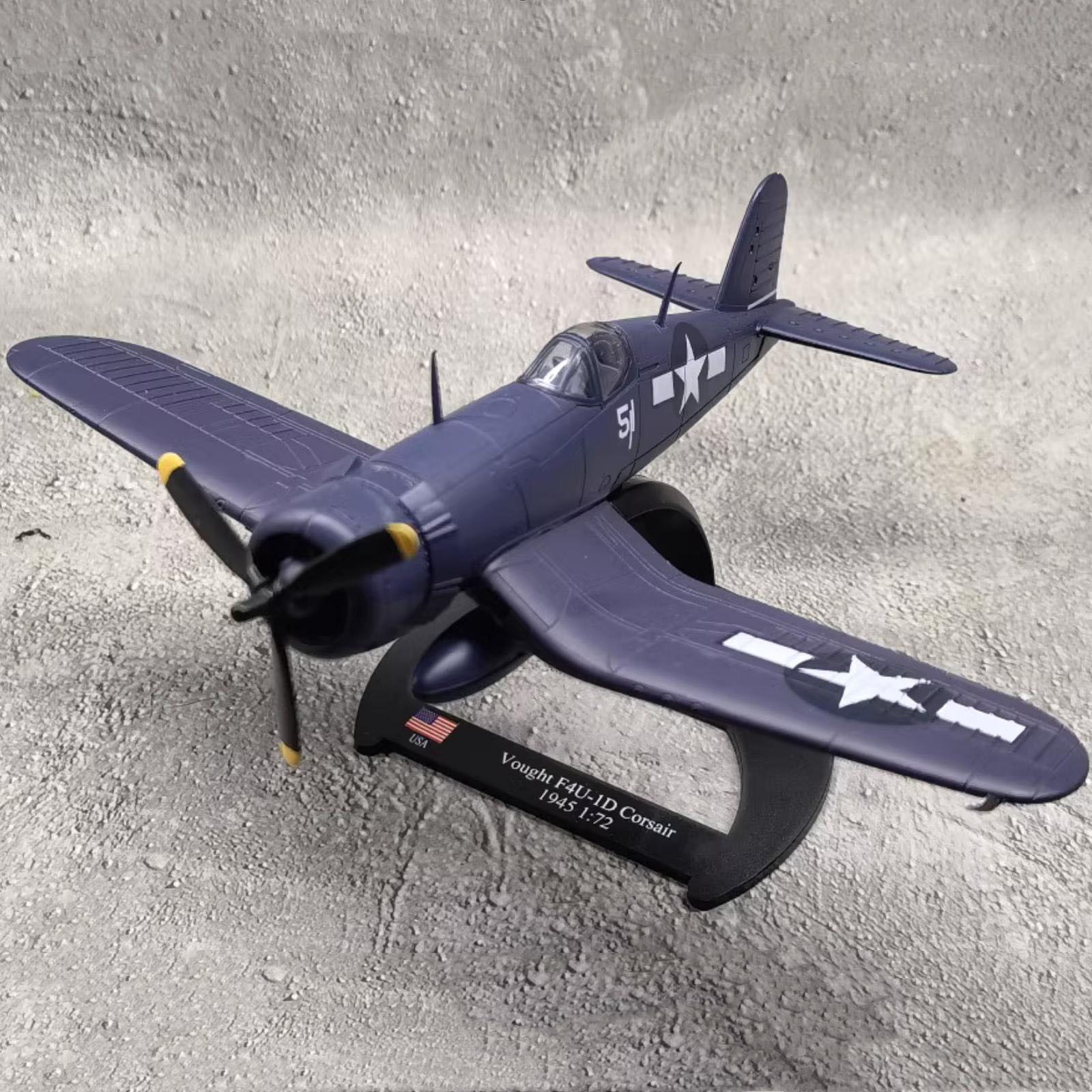 High Simulation 15cm Diecast Alloy 1/72 WWII USA Navy F4U Corsair Fighter Model
