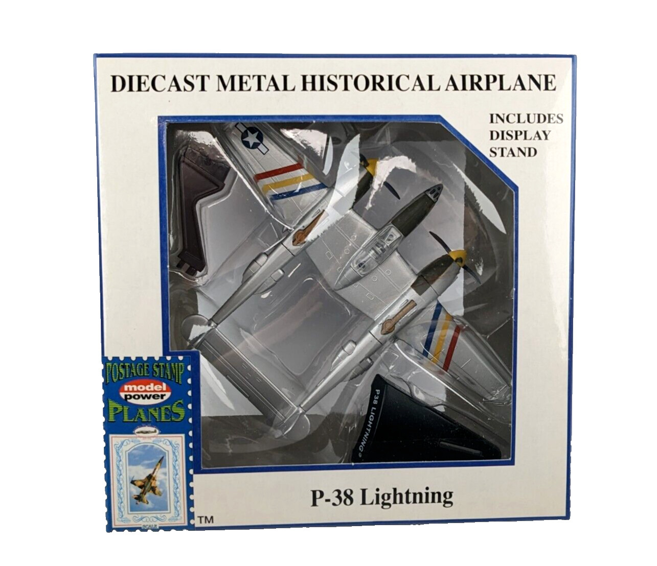 Model Power Postage Stamp Planes 1:115 P-38 Lightning WWII USAF Fighter 5362-1