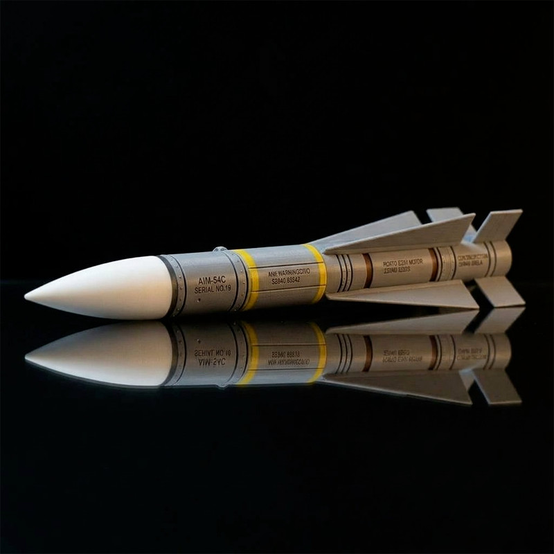 1:12 US Navy AIM-54 Phoenix Missile Model 35cm 3D Printed Military Collection