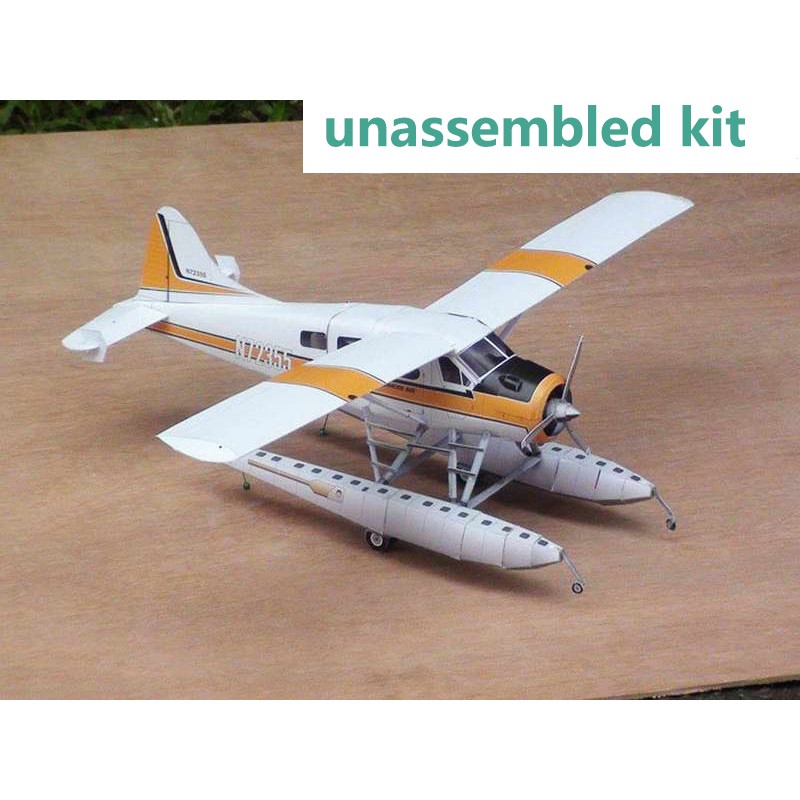 1/32 DHC-2 Beaver Float Seaplane 3D Paper Model Plane Aircraft Scene Unassembled