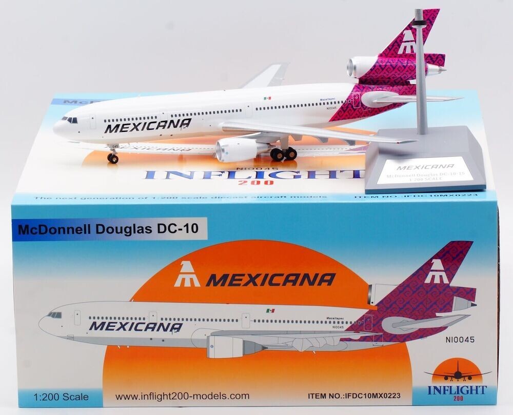 1:200 IF200 Mexicana McDonnell Douglas DC-10-15 N10045 w/Stand
