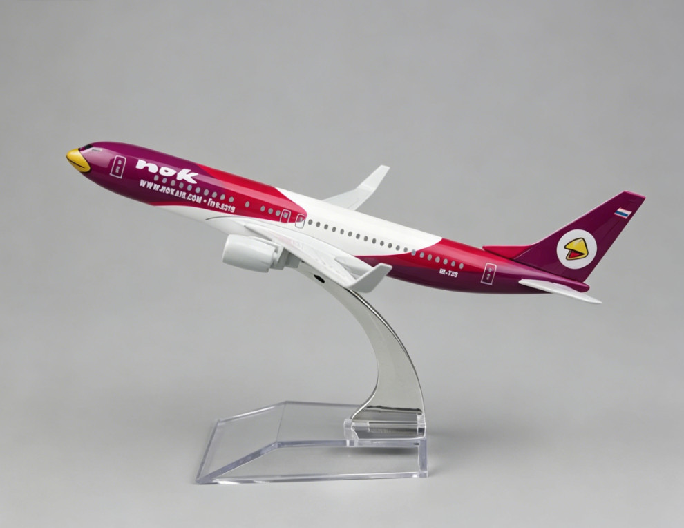 16cm Nok Air Purple Bird Livery Boeing B737 Diecast Collectible Plane Model