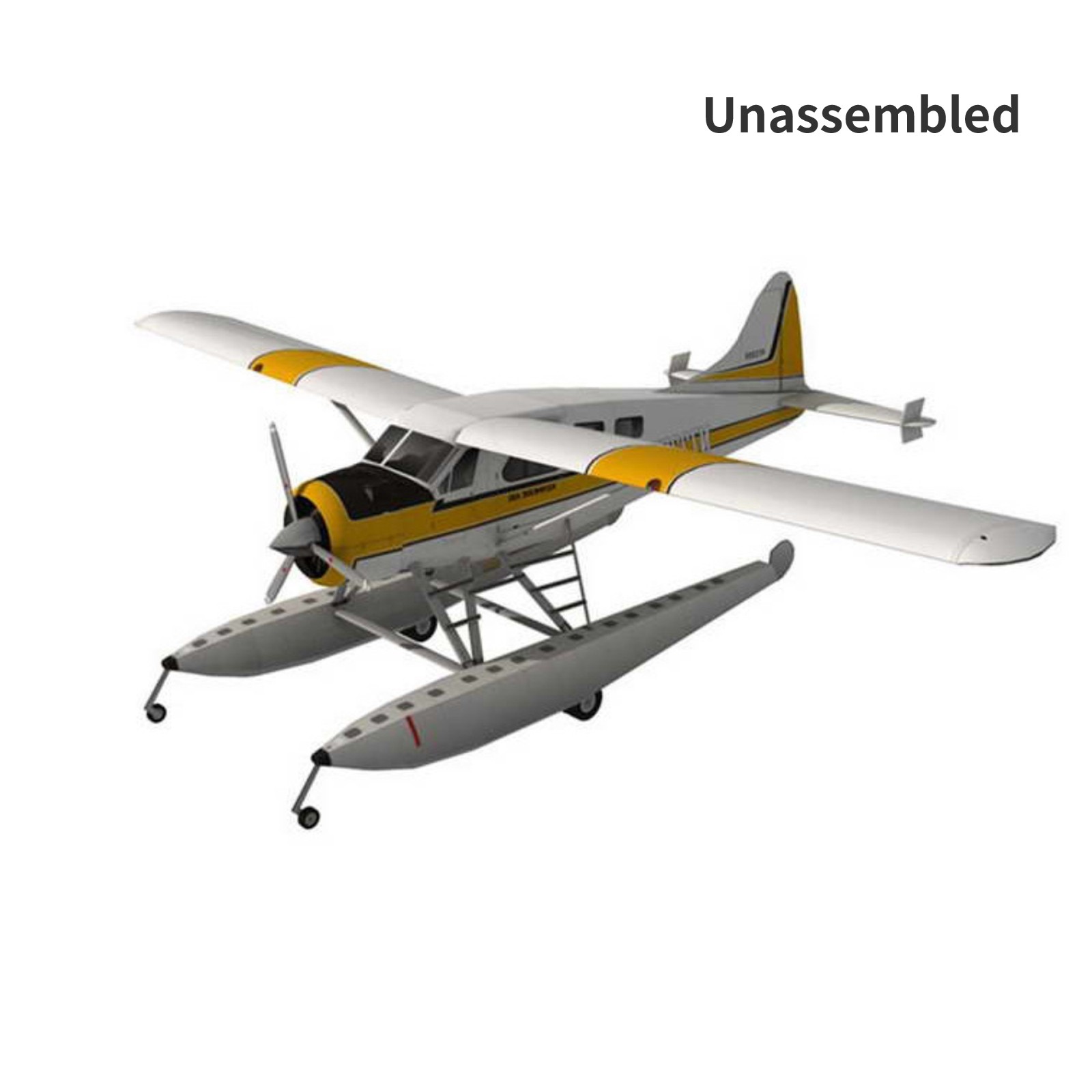 1/32 DHC-2 Beaver Float Seaplane 3D Paper Model Plane Aircraft Scene Unassembled