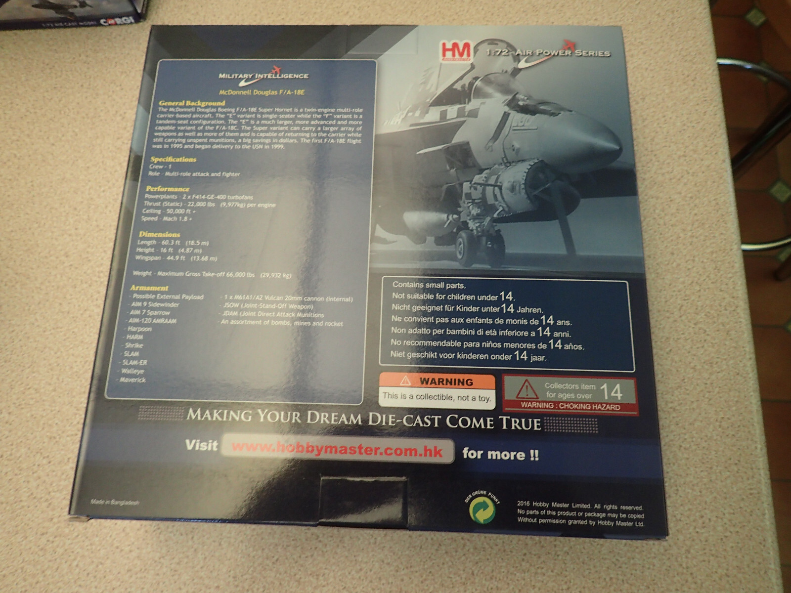 Hobbymaster HA5129 1:72 F/A-18E Super Hornet “Top Gun” 2020 Sealed