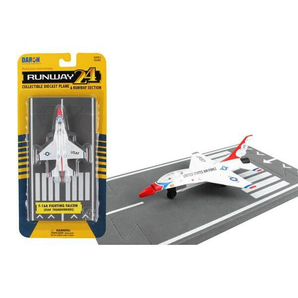 Daron Runway24 Diecast Metal Toy with Runway – F-16 USAF Thunderbirds