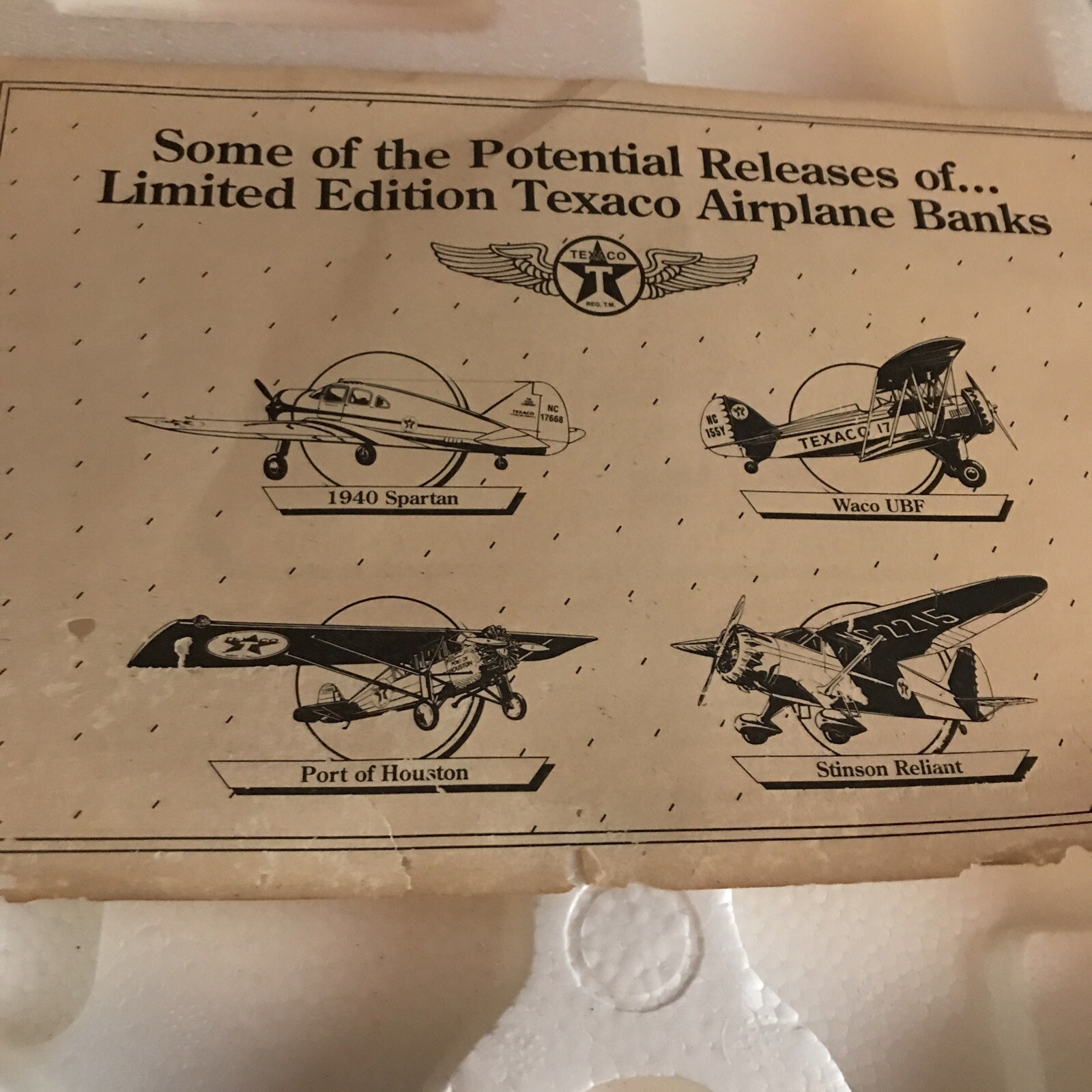 Wings of Texaco 1930 Travel Air Model R Mystery Ship Airplane Bank 5th in Series