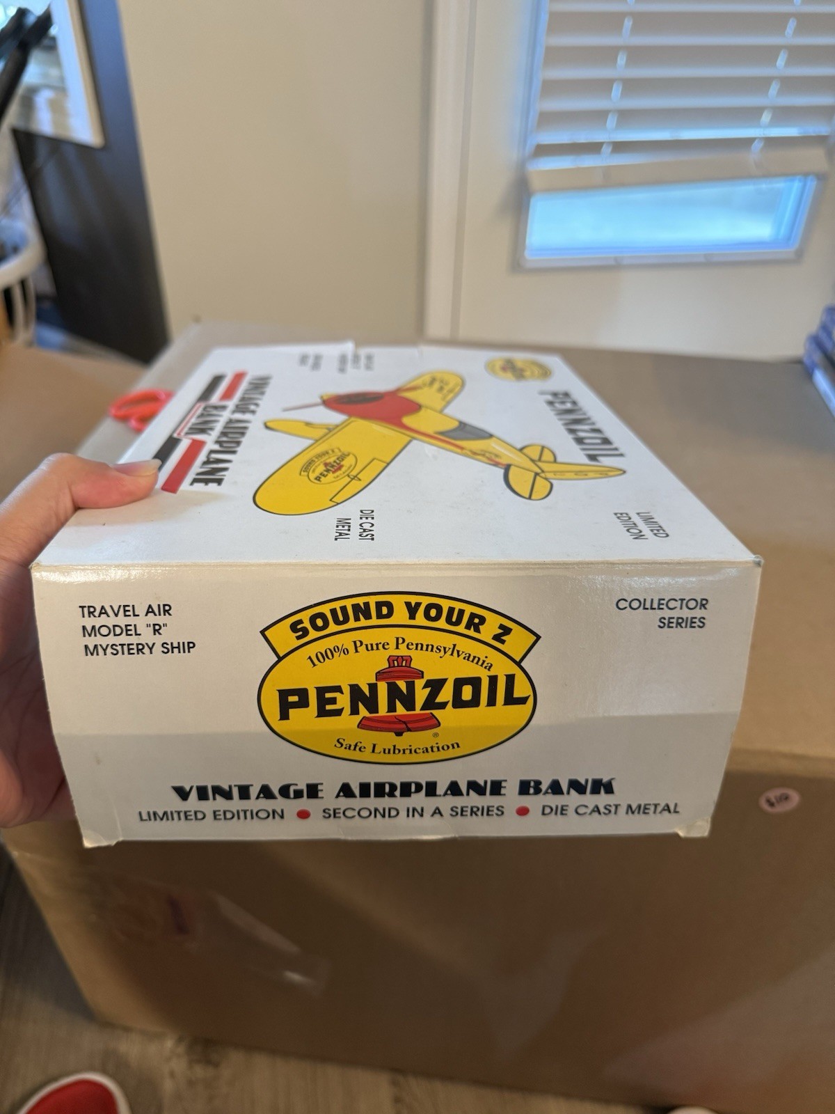 Pennzoil Diecast Model R Mystery Ship Airplane Bank #40002