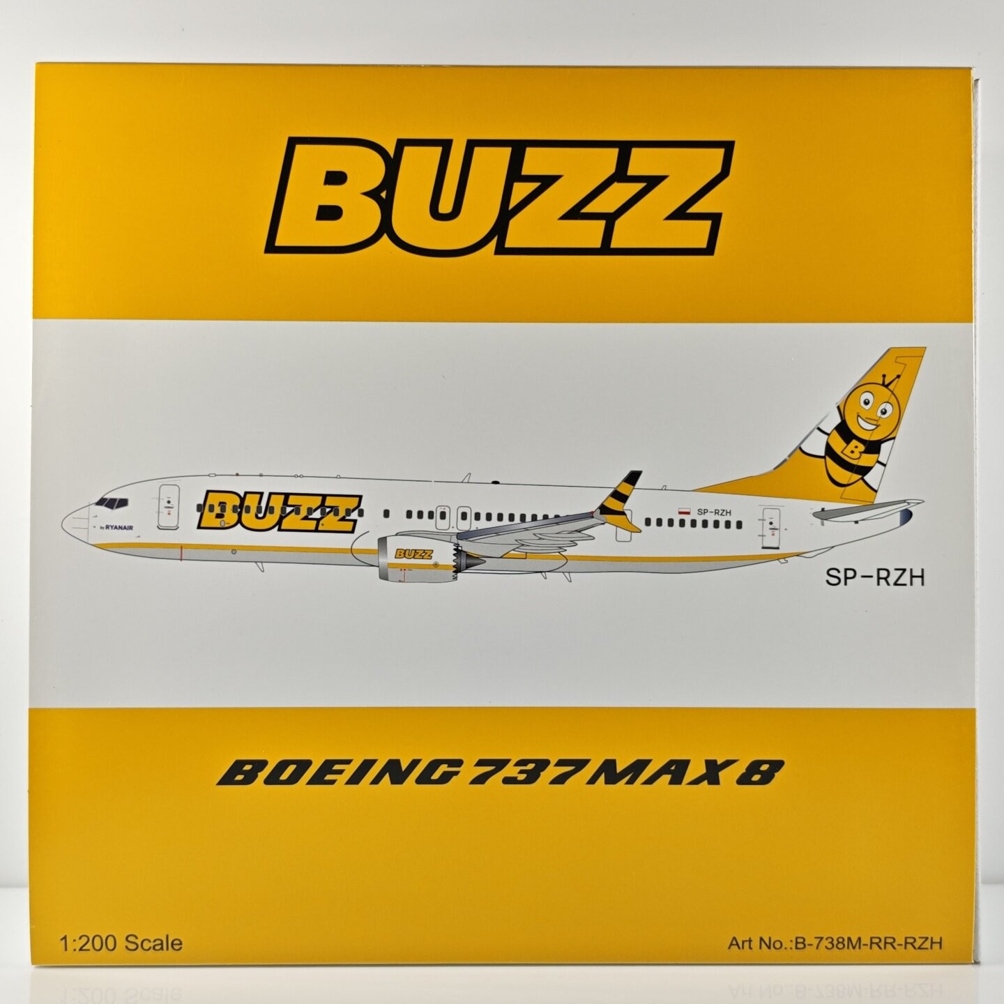 B-Models 1:200 B737MAX8 Beechcraft SP-RZH Alloy Diecast Aircraft Model