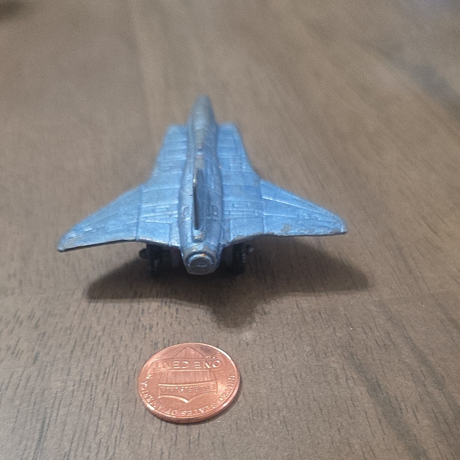 Diecast Military Airplane Toy Model Blue Silver Red with Landing Gear
