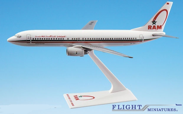 Royal Air Maroc 737-800 Airplane Miniature Model Snap Fit Kit 1:200 ABO-73780H-0