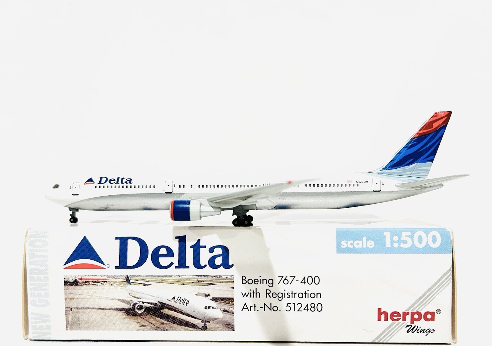 Delta Airlines Boeing B 767-400 1:500 Herpa Wings N829MH No.512480