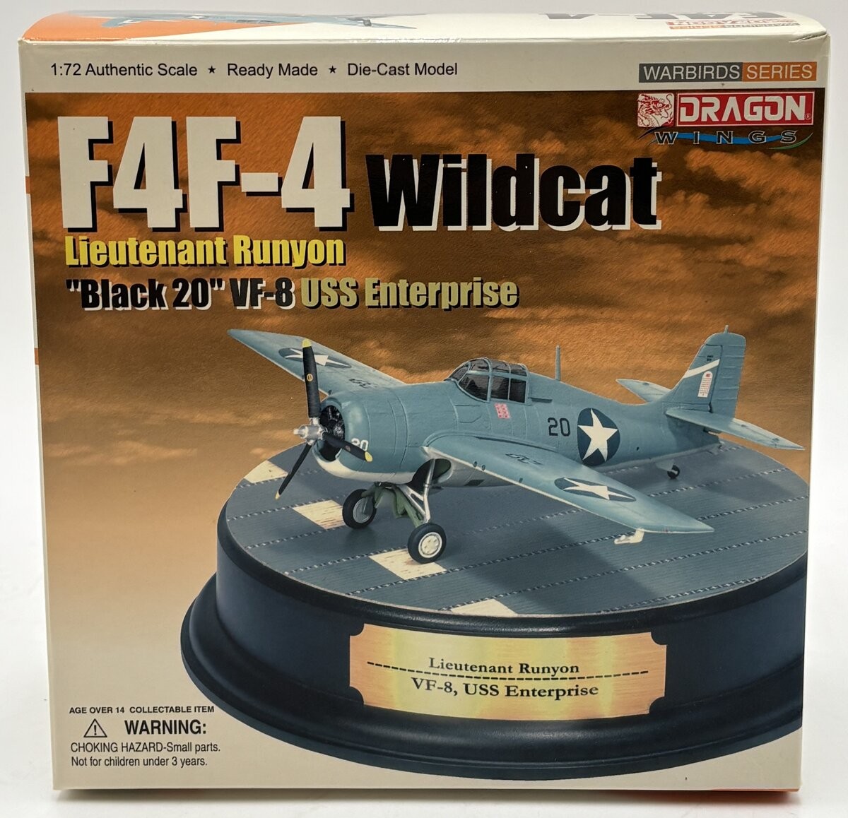 Dragon 50248 1:72 F4F-4 Wildcat Lieutenant “Runyon Black 20” VF-8 USS Enterprise