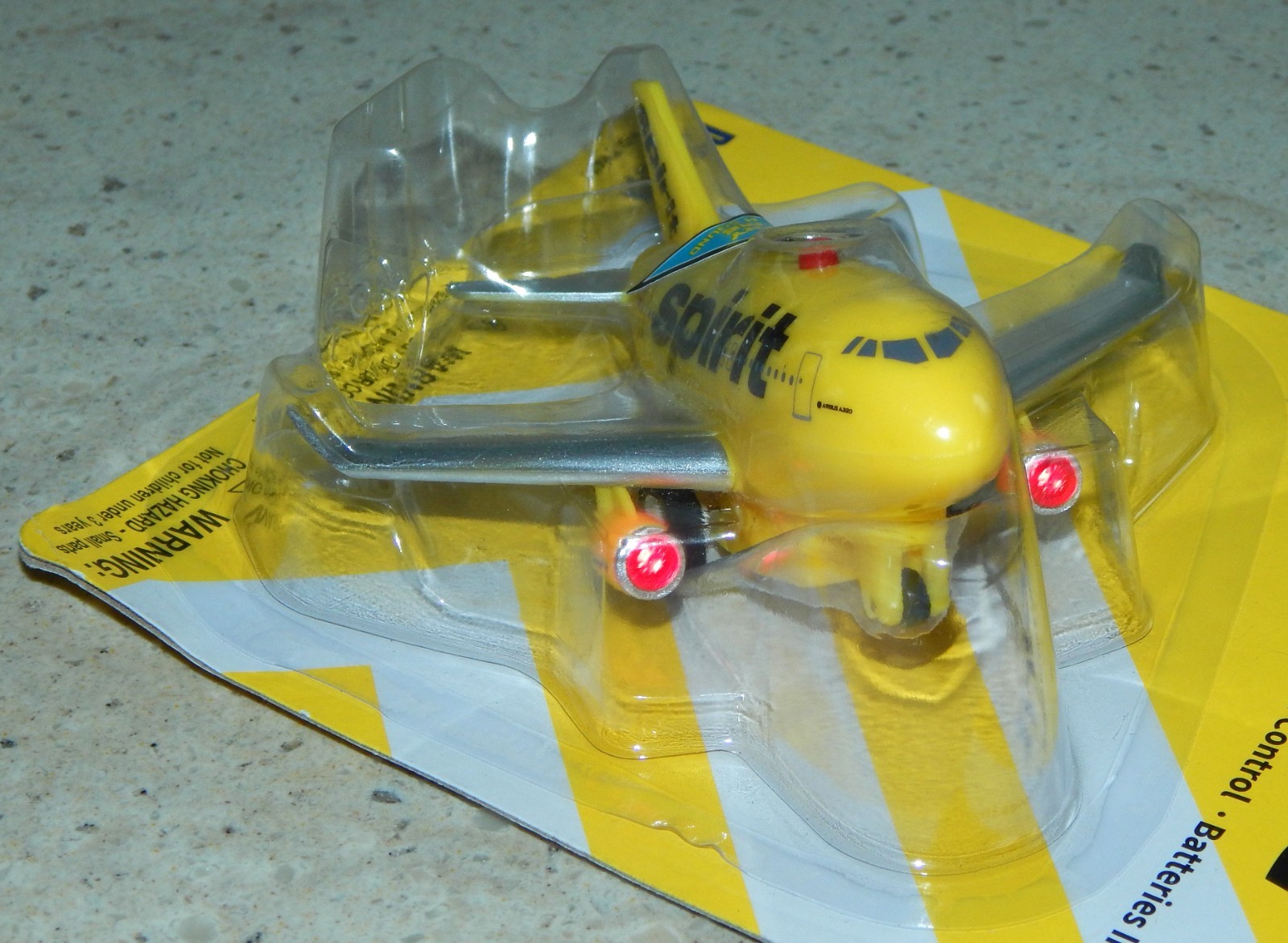 New Spirit Airlines Jet Pull Back Action Toy Plane Sound Lights Daron TT182 NIP