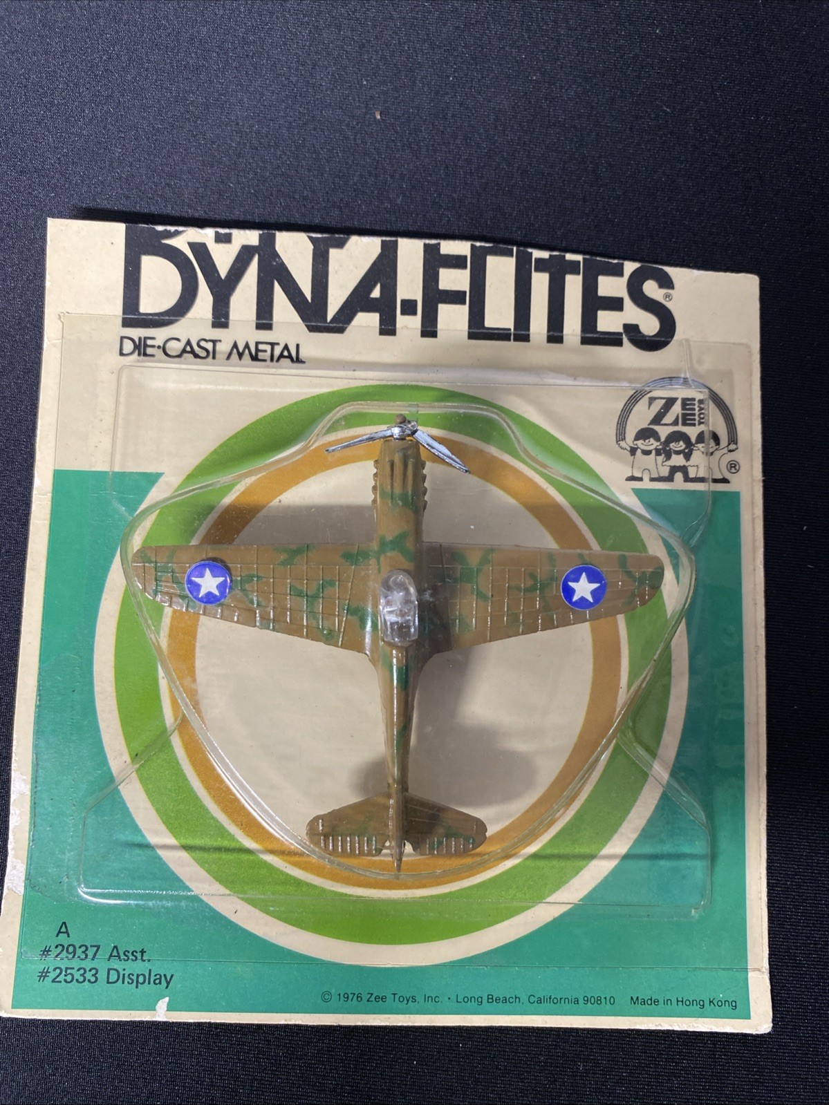 New Zee Toys Dyna Flites P-40 Warhawk Flying Tigers 1981 Die Cast on Card READ**