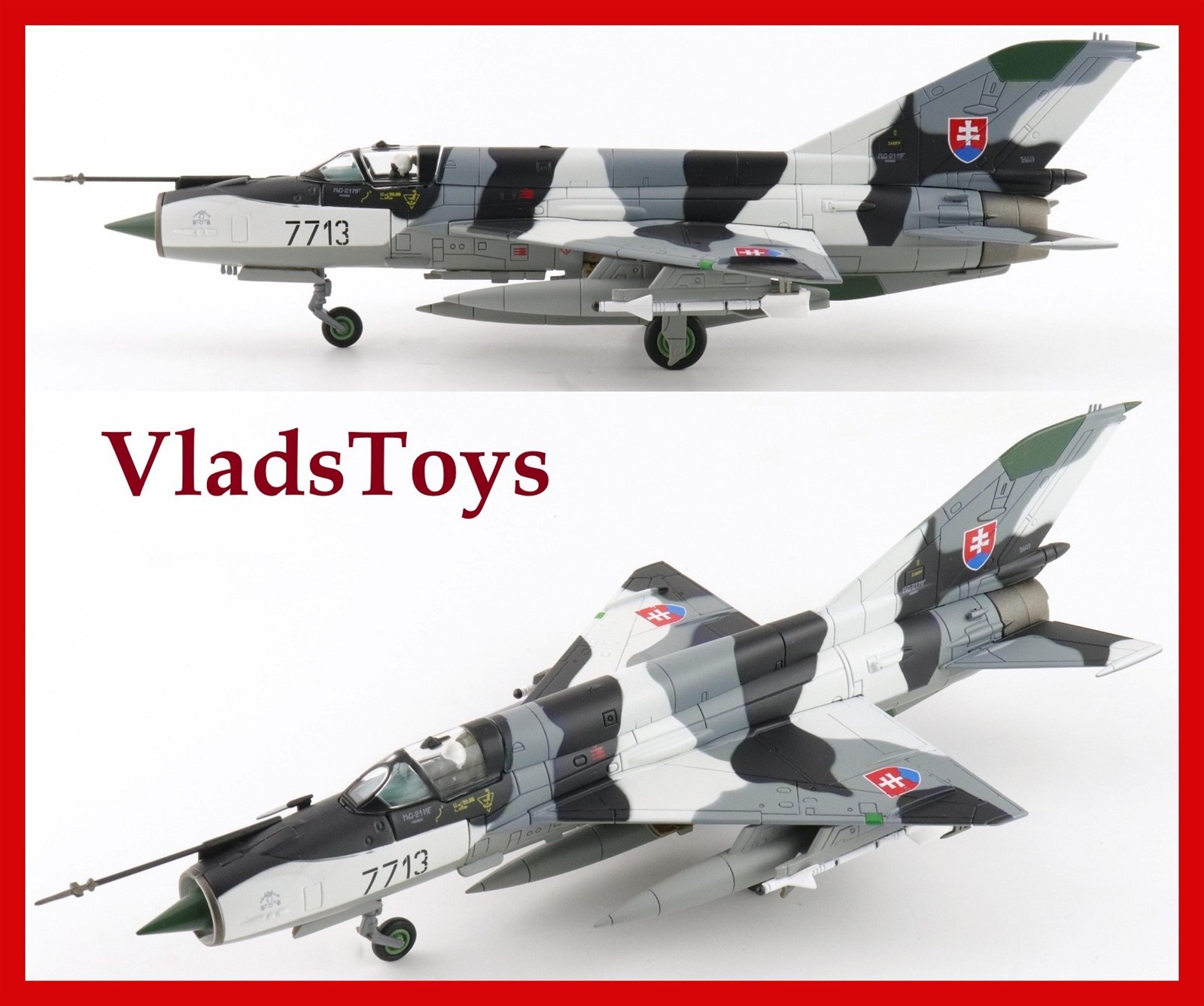 Hobby Master 1/72 MIG-21MF Fishbed-J Slovak AF Black 7713 4th Flight HA0153