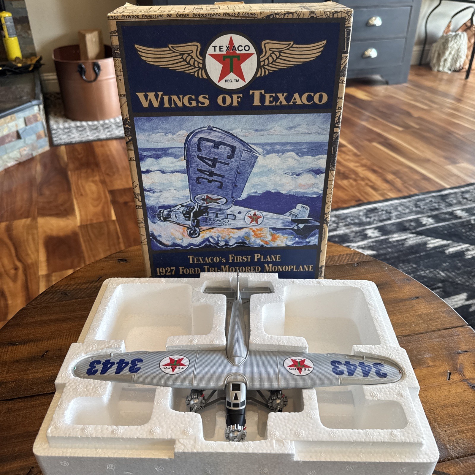 Wings of Texaco 1927 Ford Tri-Motored Mono Airplane Diecast Model Bank Ertl NIB